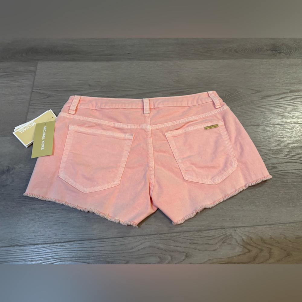 Michael Kors Light Pink Frayed Jean Shorts - Size 0 - New With Tags - Picture 2 of 16